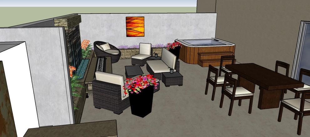 Forced Walkout Basement Outdoor Courtyard by Colorado Vista Landscape Design, Inc. - Photo 3