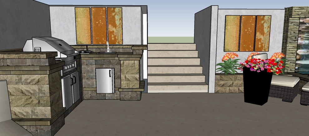 Forced Walkout Basement Outdoor Courtyard by Colorado Vista Landscape Design, Inc. - Photo 14