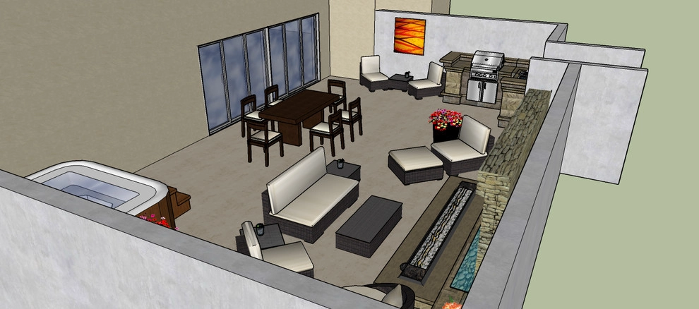Forced Walkout Basement Outdoor Courtyard by Colorado Vista Landscape Design, Inc. - Photo 4
