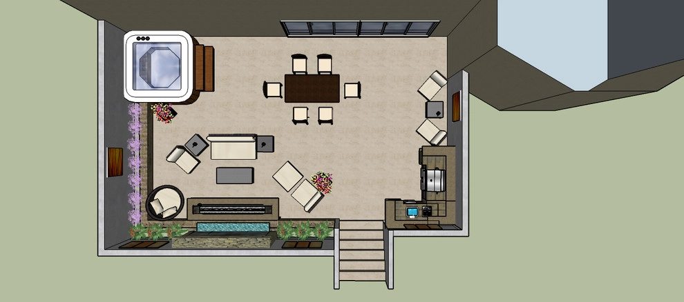Forced Walkout Basement Outdoor Courtyard by Colorado Vista Landscape Design, Inc. - Photo 16