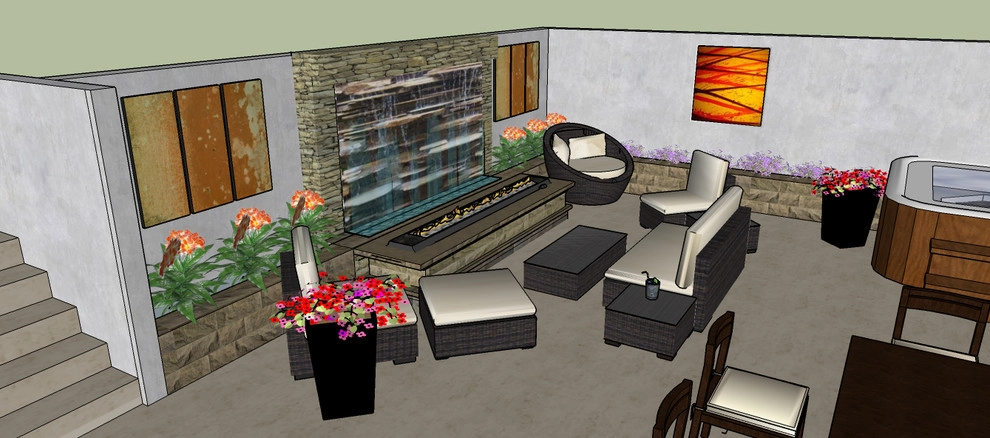 Forced Walkout Basement Outdoor Courtyard by Colorado Vista Landscape Design, Inc. - Photo 7