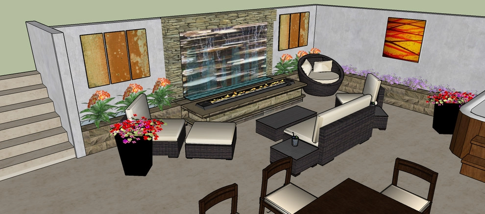 Forced Walkout Basement Outdoor Courtyard by Colorado Vista Landscape Design, Inc. - Photo 15