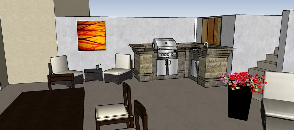 Forced Walkout Basement Outdoor Courtyard by Colorado Vista Landscape Design, Inc. - Photo 19