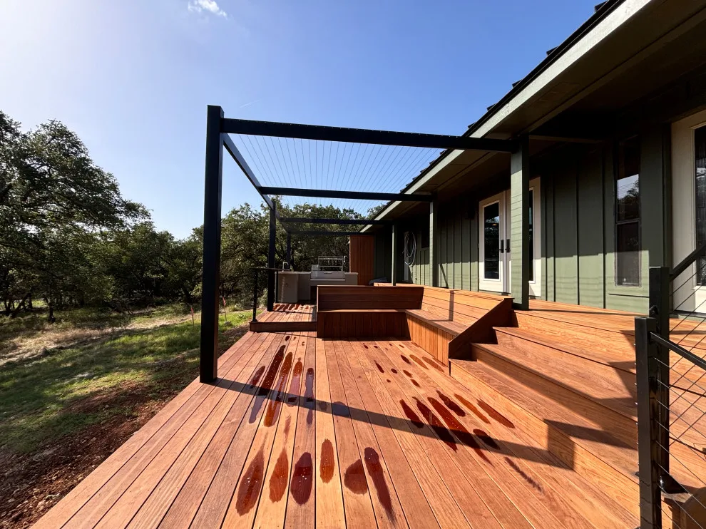 Stainless Steel Grill with Ipe Decking by ATX Outdoor Construction LLC - Photo 2