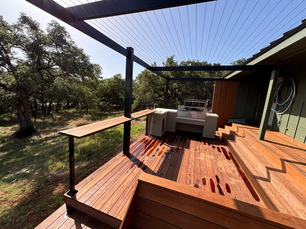 Stainless Steel Grill with Ipe Decking by ATX Outdoor Construction LLC - Photo 5