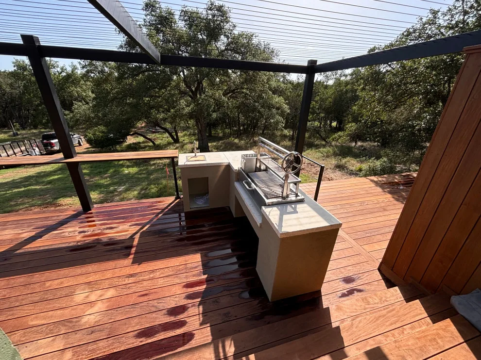 Stainless Steel Grill with Ipe Decking by ATX Outdoor Construction LLC - Photo 6