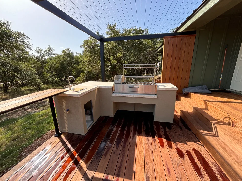 Stainless Steel Grill with Ipe Decking by ATX Outdoor Construction LLC - Photo 8