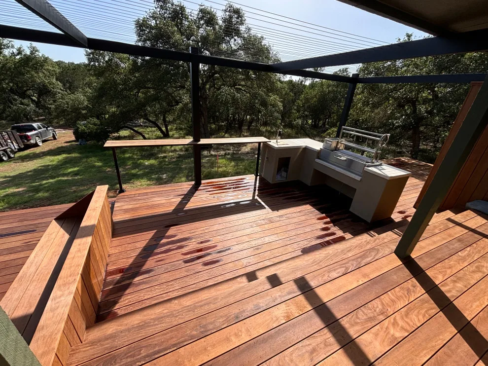 Stainless Steel Grill with Ipe Decking by ATX Outdoor Construction LLC - Photo 4