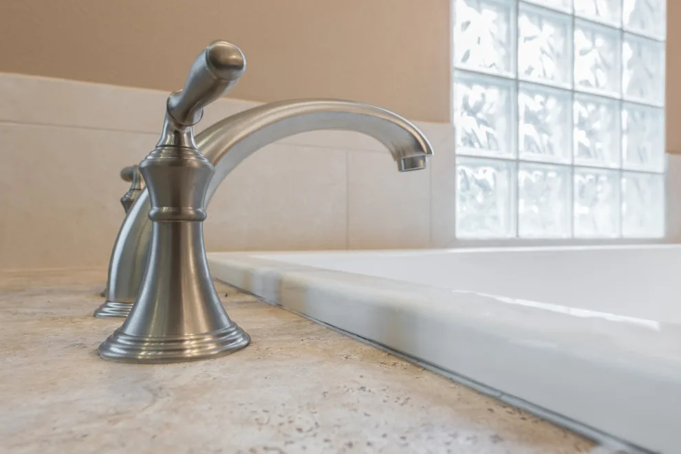 Coastal-Inspired Traditional Master Bathroom by J&J Carpet One Floor & Home - Photo 11
