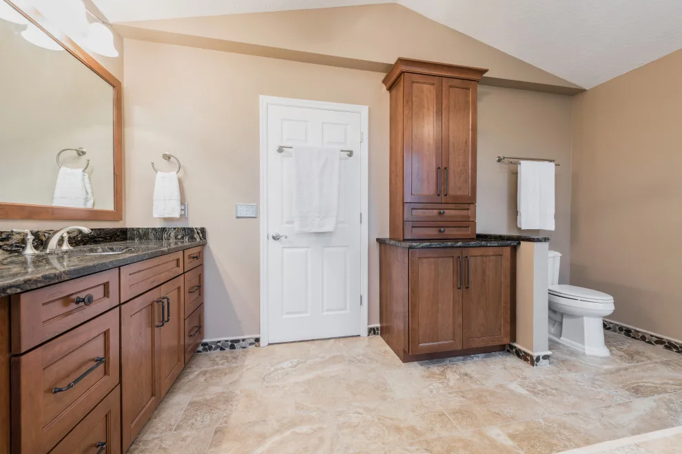 Coastal-Inspired Traditional Master Bathroom by J&J Carpet One Floor & Home - Photo 5