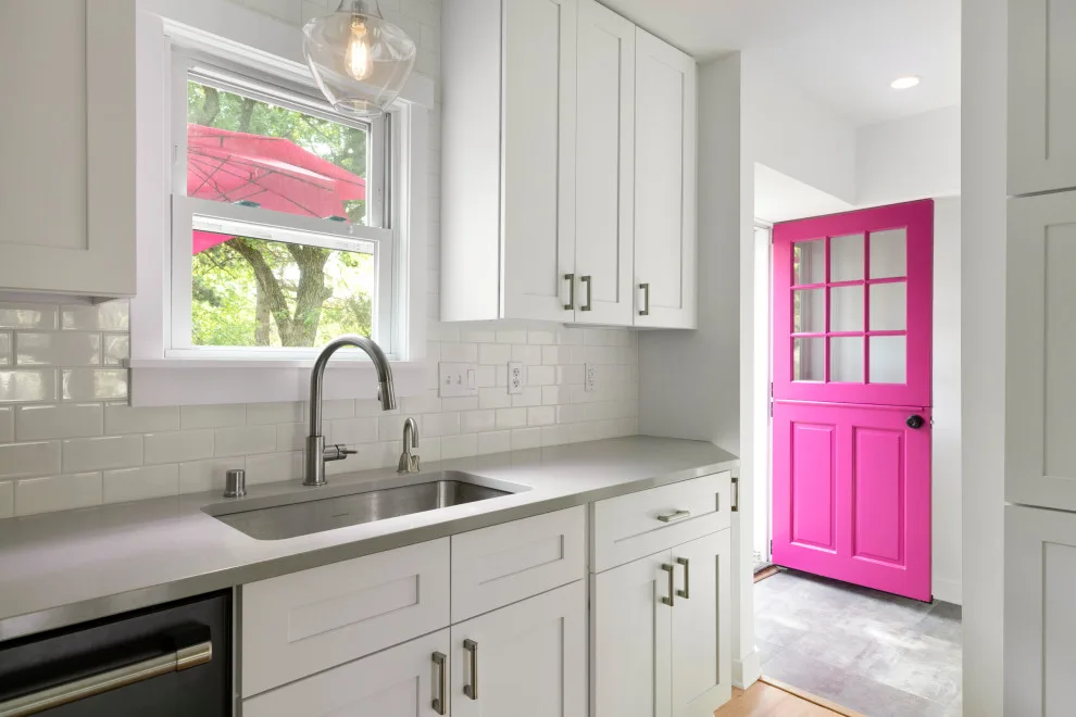 Kitchen with Pink Doors by Prima Construction - Photo 2