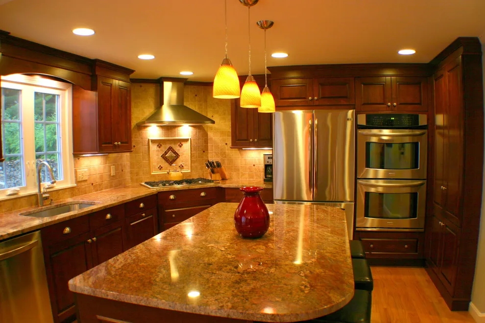 Cherry Kitchen with Raised Panels by Kitchens By Herzenberg - Photo 2