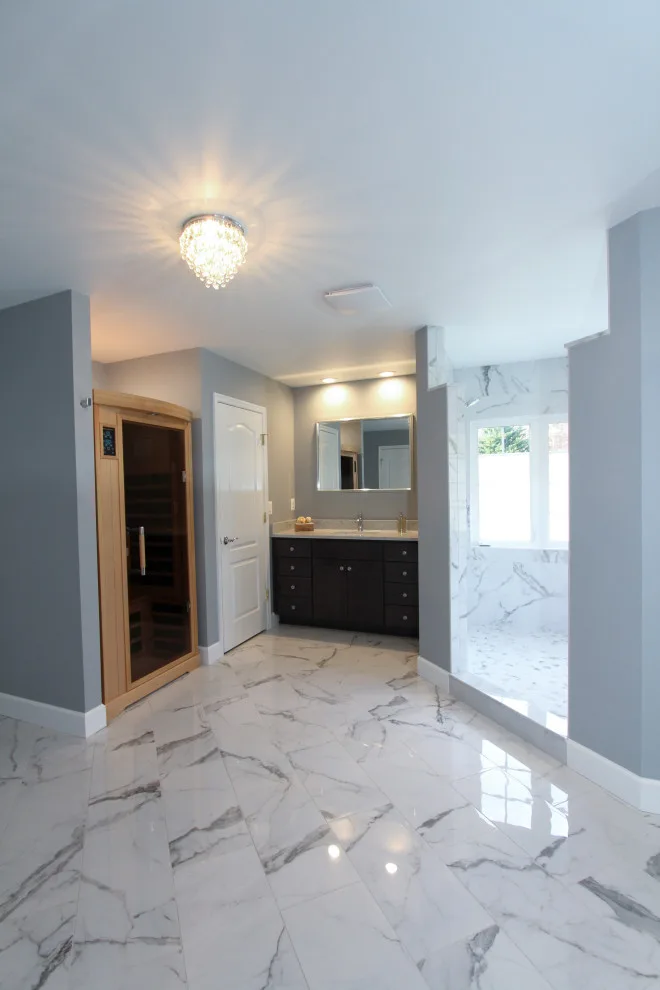 Reisterstown Elegant Sauna and Marble Master Bathroom by Taylor Made Custom Contracting Inc. - Photo 2