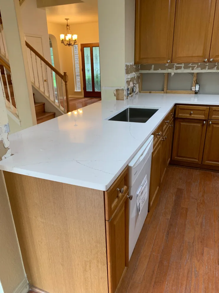 Roma Q Quartz Alabaster Photo Documentation Before, During, and After by GNS Custom Stoneworks - Photo 2