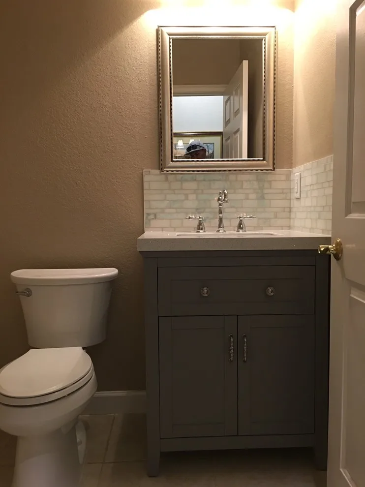 Compact Bathroom Renovation - White Star/Metropolis Pearl by Trend Transformations Of Sarasota - Photo 5