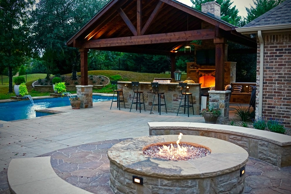 Fairview TX, Pool Cabana, Fireplace, Firepit, & Outdoor Kitchen by Dallas Outdoor Kitchens & Hardscape - Photo 4