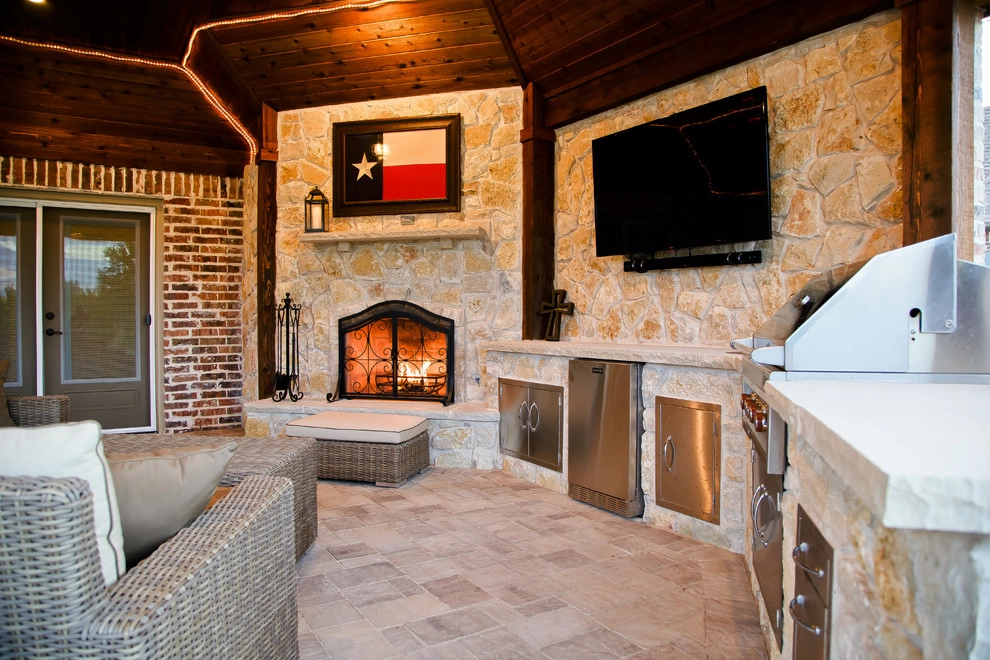 Heath, TX - Outdoor Kitchen, Cabana, Fireplace by Dallas Outdoor Kitchens & Hardscape - Photo 3