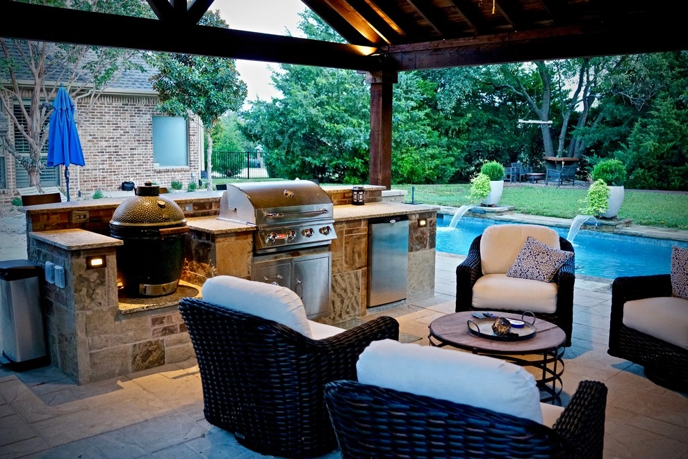 Fairview TX, Pool Cabana, Fireplace, Firepit, & Outdoor Kitchen by Dallas Outdoor Kitchens & Hardscape - Photo 2