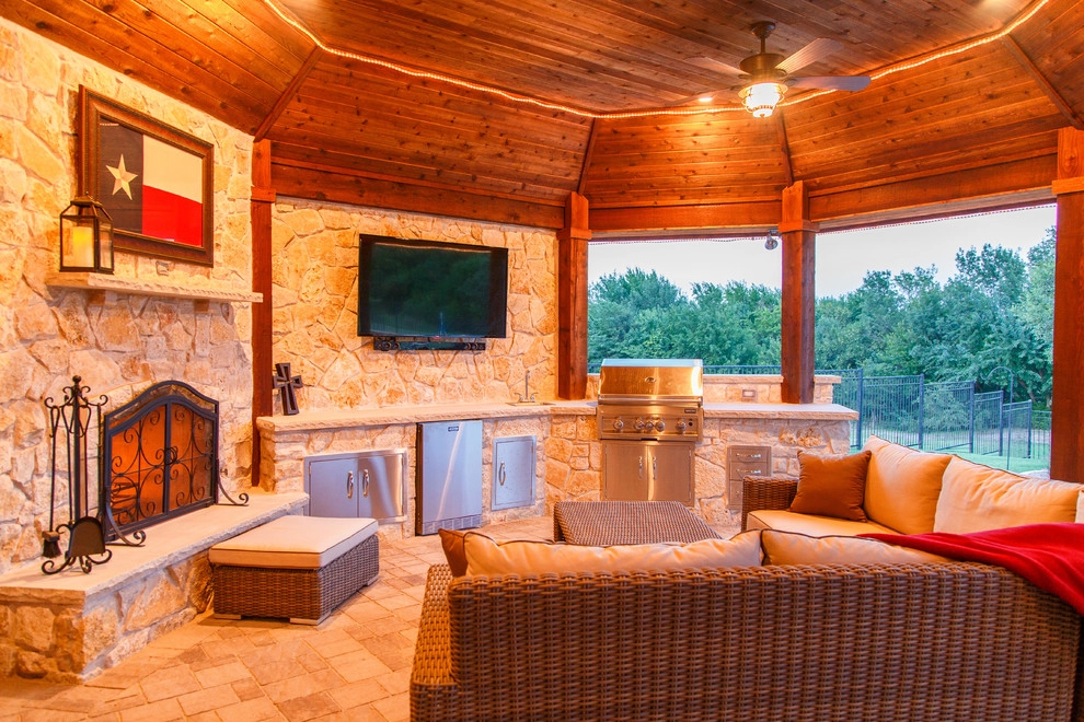 Heath, TX - Outdoor Kitchen, Cabana, Fireplace by Dallas Outdoor Kitchens & Hardscape - Photo 4