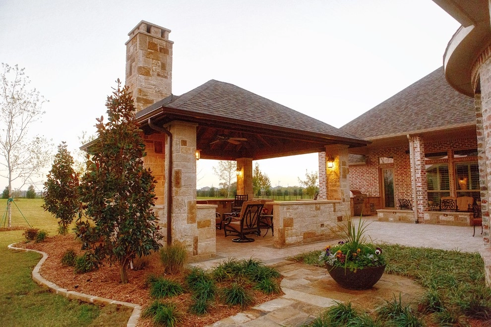 Prosper, TX Cabana & Fireplace by Dallas Outdoor Kitchens & Hardscape - Photo 4