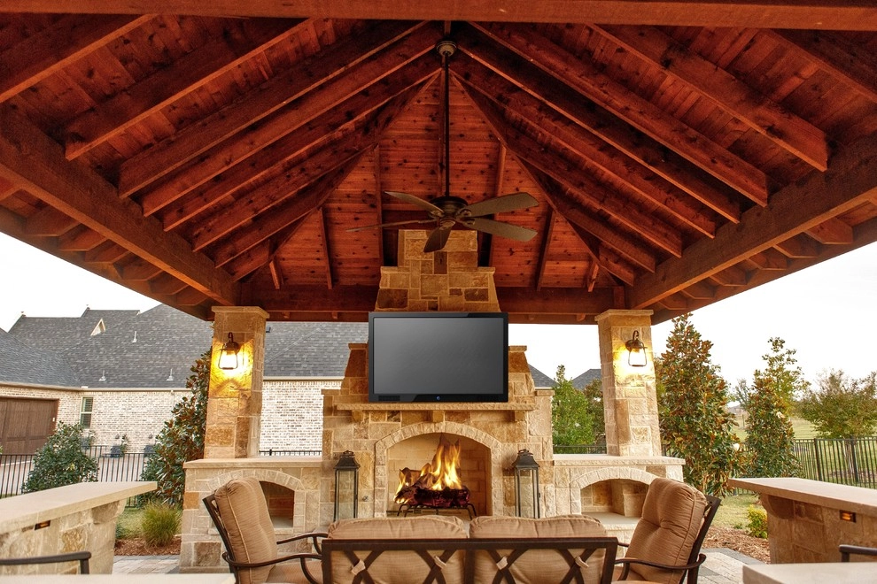 Prosper, TX Cabana & Fireplace by Dallas Outdoor Kitchens & Hardscape - Photo 2