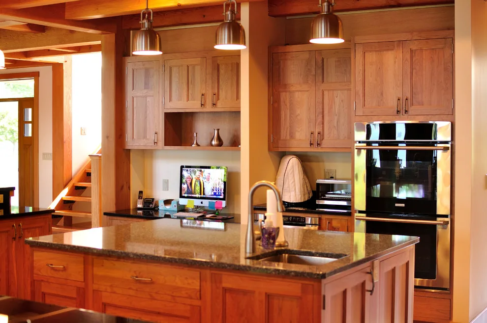 Cherry Kitchen with South Hero Post and Beam Design by Dovetail Designs By Jenny Volk - Photo 5