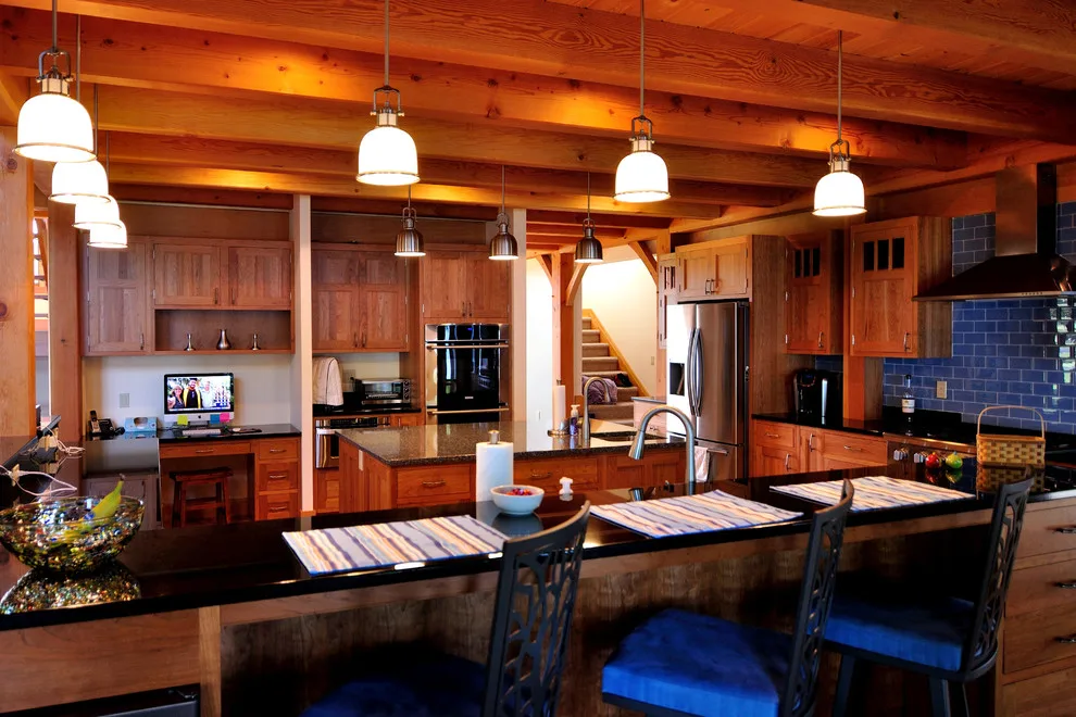 Cherry Kitchen with South Hero Post and Beam Design by Dovetail Designs By Jenny Volk - Photo 7