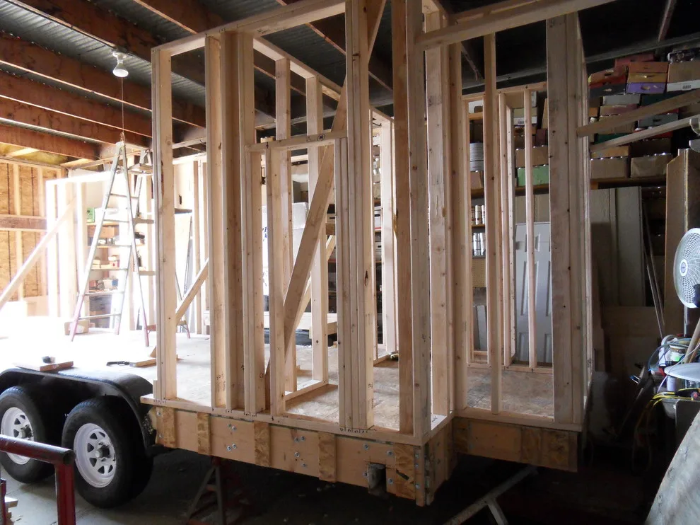 First Tiny House Construction - Wall Framework and Sheathing by Tiny Quality Homes - Photo 2