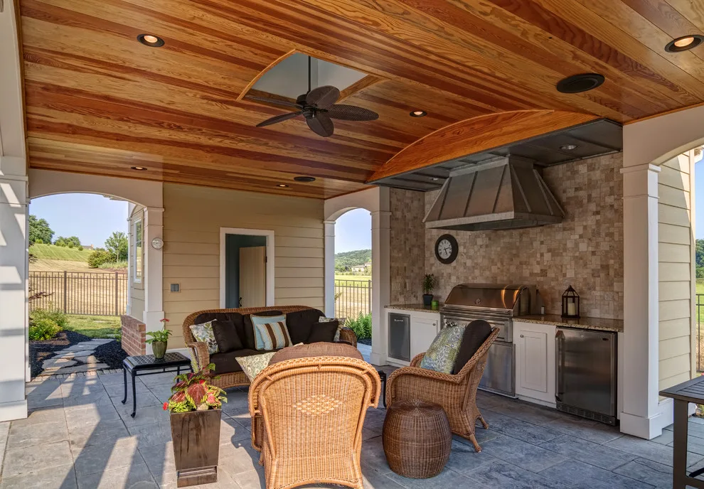 Outdoor Kitchen and Pool House by Farinelli Construction, Inc. - Photo 6