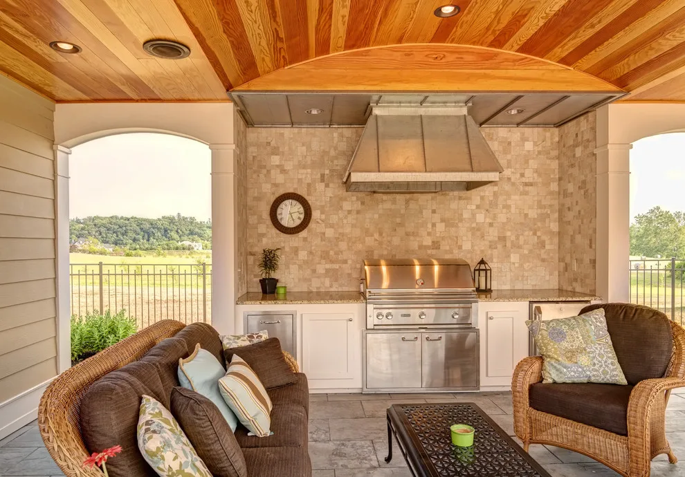 Outdoor Kitchen and Pool House by Farinelli Construction, Inc. - Photo 10