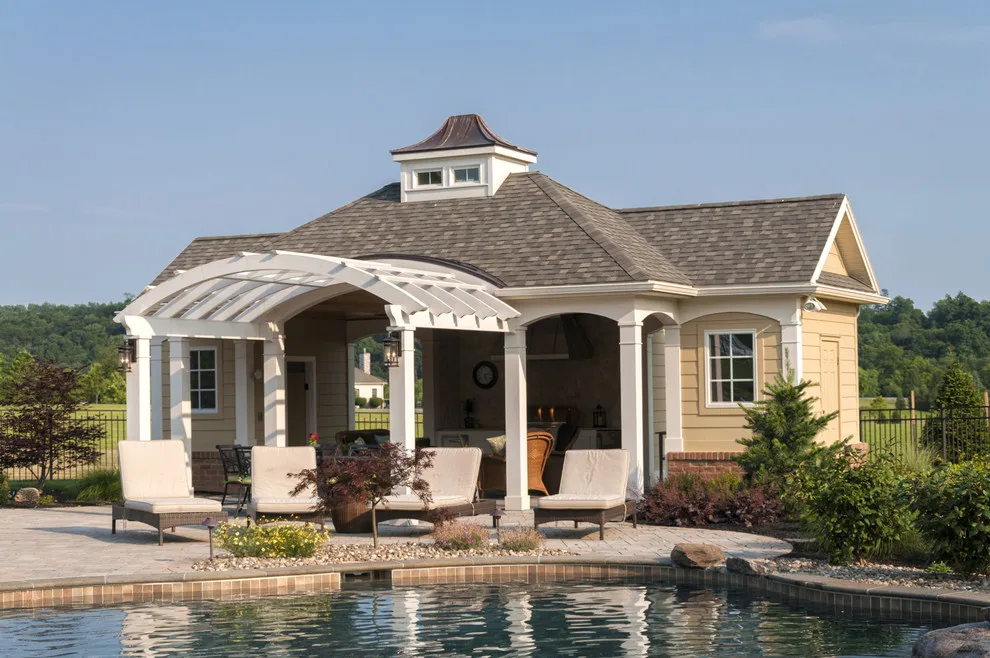 Outdoor Kitchen and Pool House by Farinelli Construction, Inc. - Photo 7