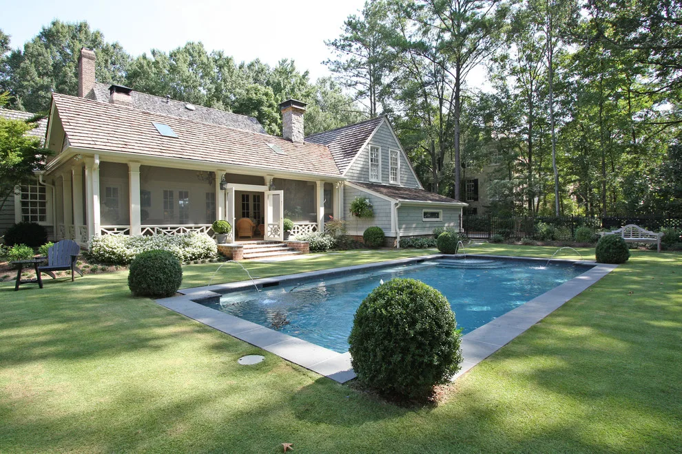 Covered Patio and Swimming Pool by Georgia Contractor Group Home Builders - Photo 2