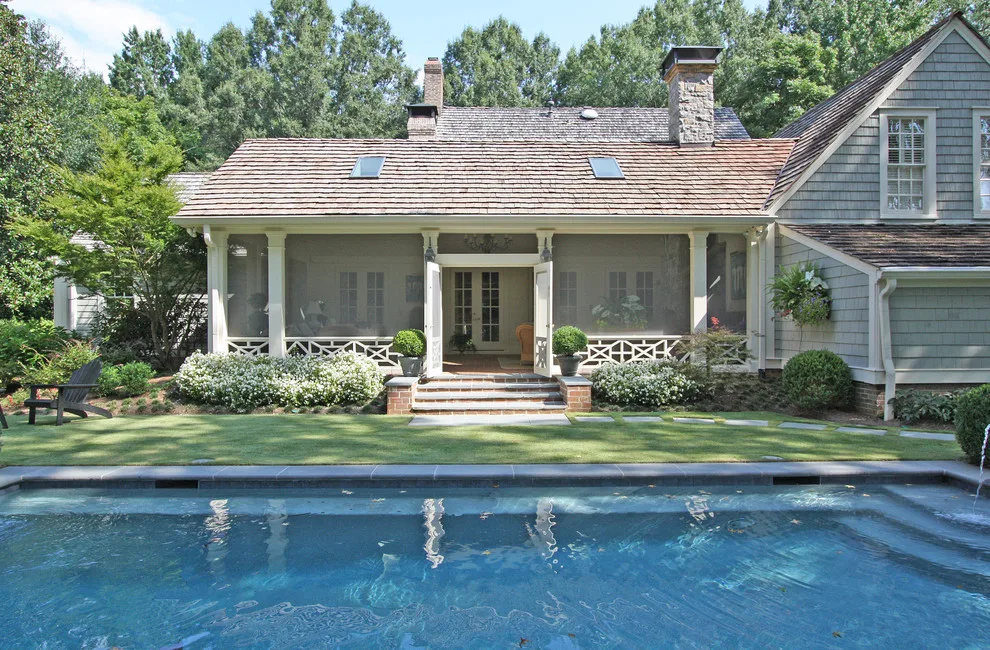Covered Patio and Swimming Pool by Georgia Contractor Group Home Builders - Photo 12