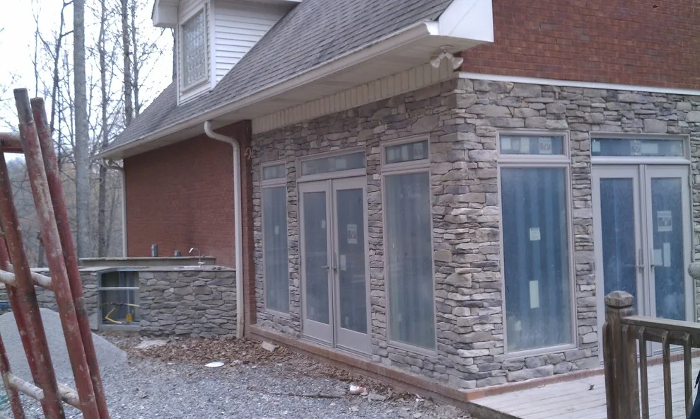 Outdoor Kitchen and Fireplace with Stacked Stone by L & J Contractors, LLC - Photo 4