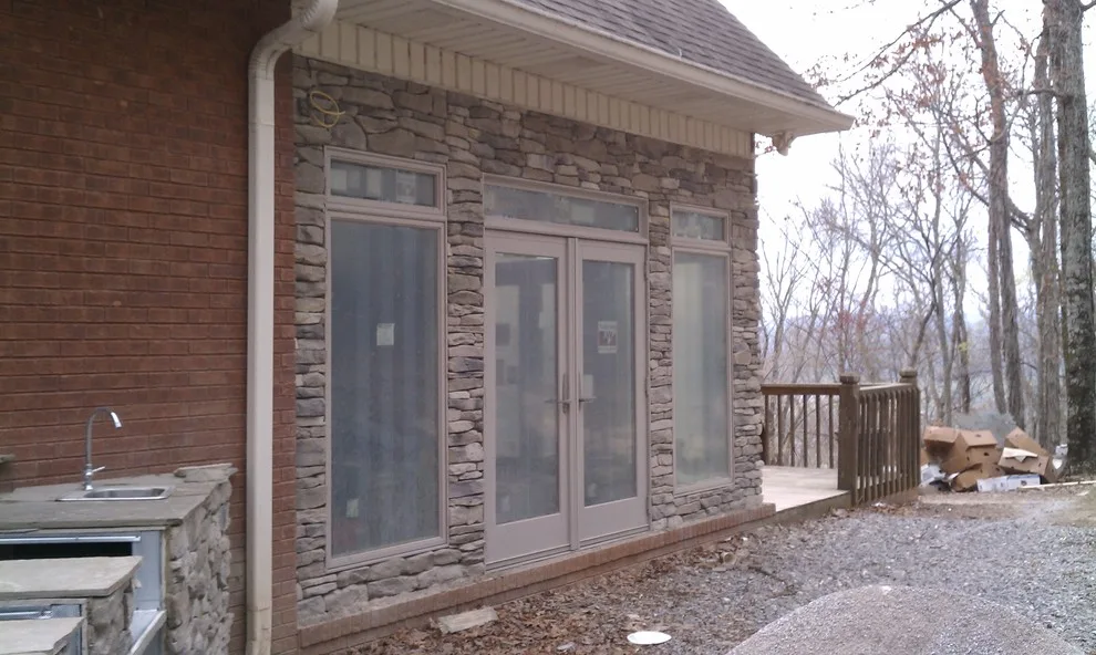 Outdoor Kitchen and Fireplace with Stacked Stone by L & J Contractors, LLC - Photo 9