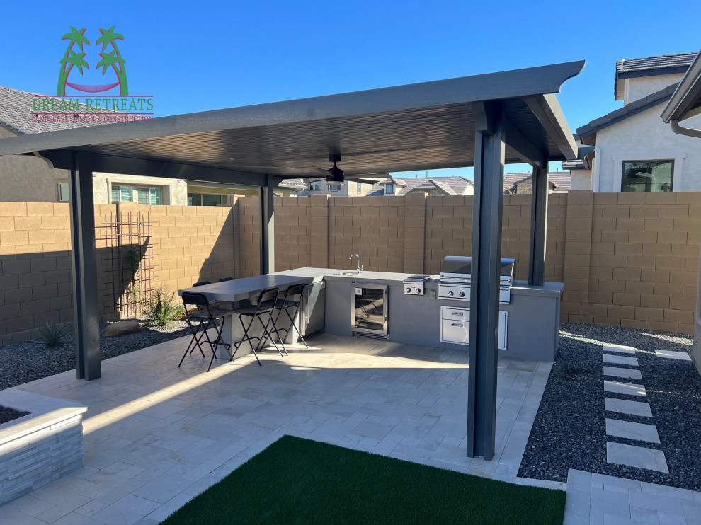 Arizona Backyard New Construction - Gilbert - Hahn Project by Dream Retreats Landscape - Photo 3