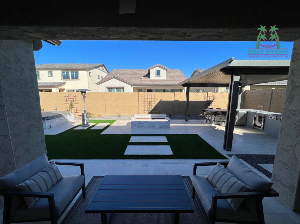 Arizona Backyard New Construction - Gilbert - Hahn Project by Dream Retreats Landscape - Photo 2