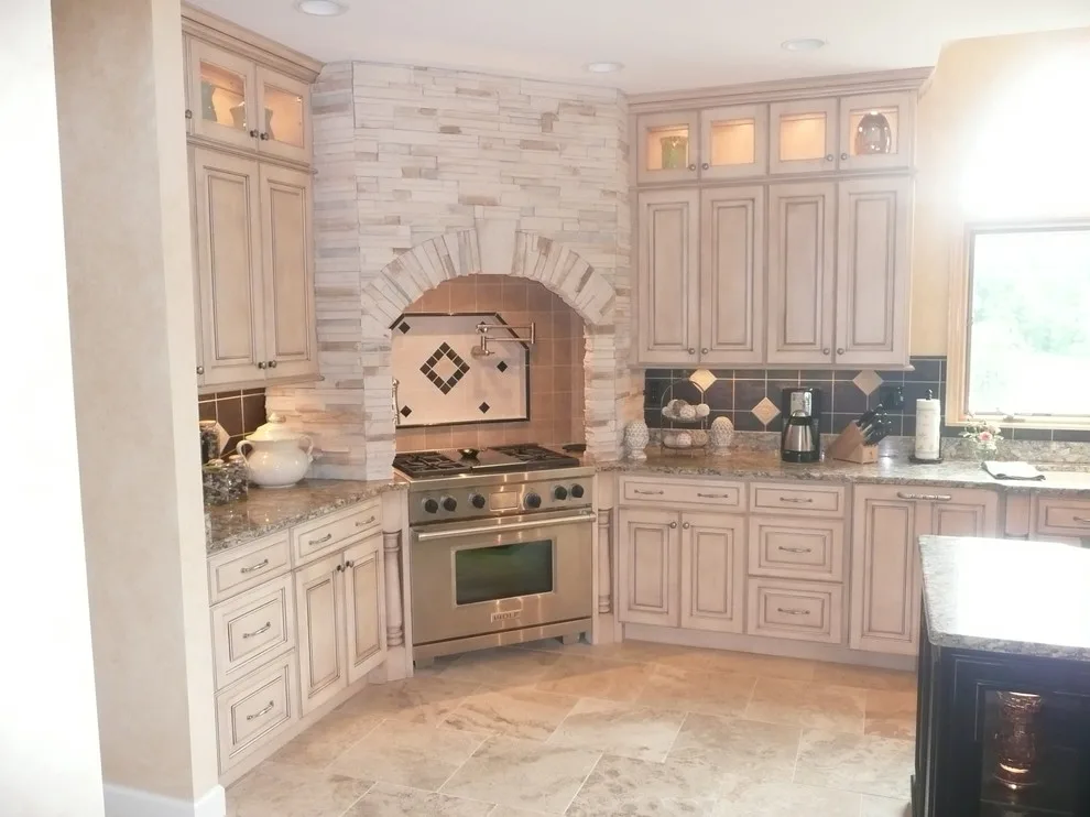 Classic Kitchen with Stone Vent Hood by Callier & Thompson Kitchens, Baths And Appliances - Photo 3