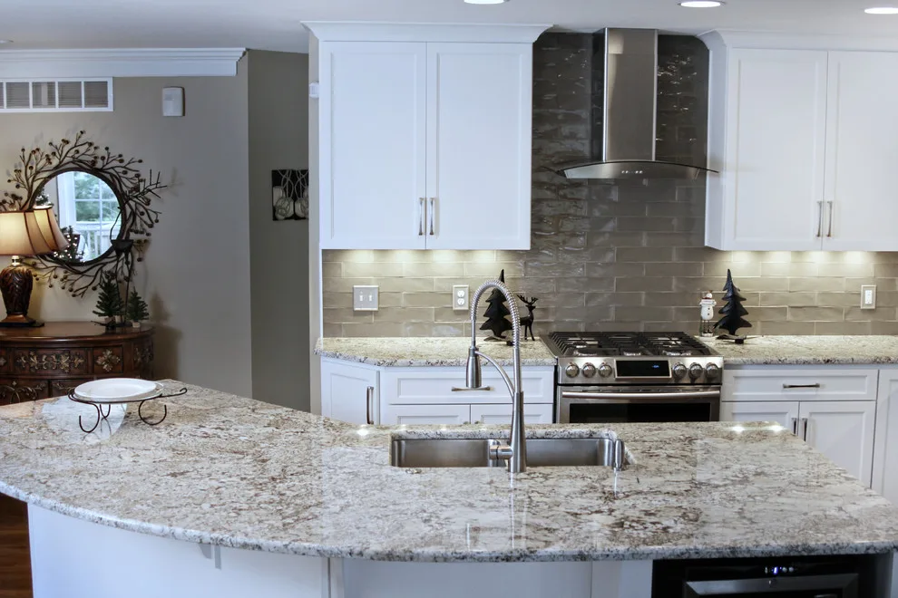 Classic White Kitchen with Curved Island by Stone Kitchens - Photo 4