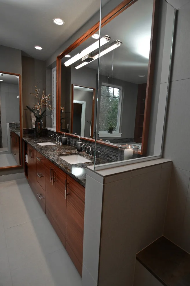 serene modern - lake oswego master bath renovation by Mountainwood Homes - Photo 4
