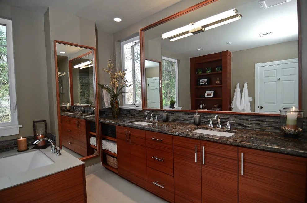 serene modern - lake oswego master bath renovation by Mountainwood Homes - Photo 3