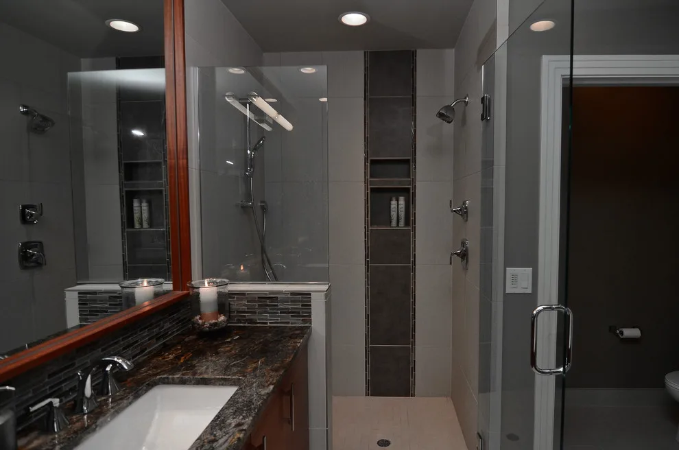 serene modern - lake oswego master bath renovation by Mountainwood Homes - Photo 9