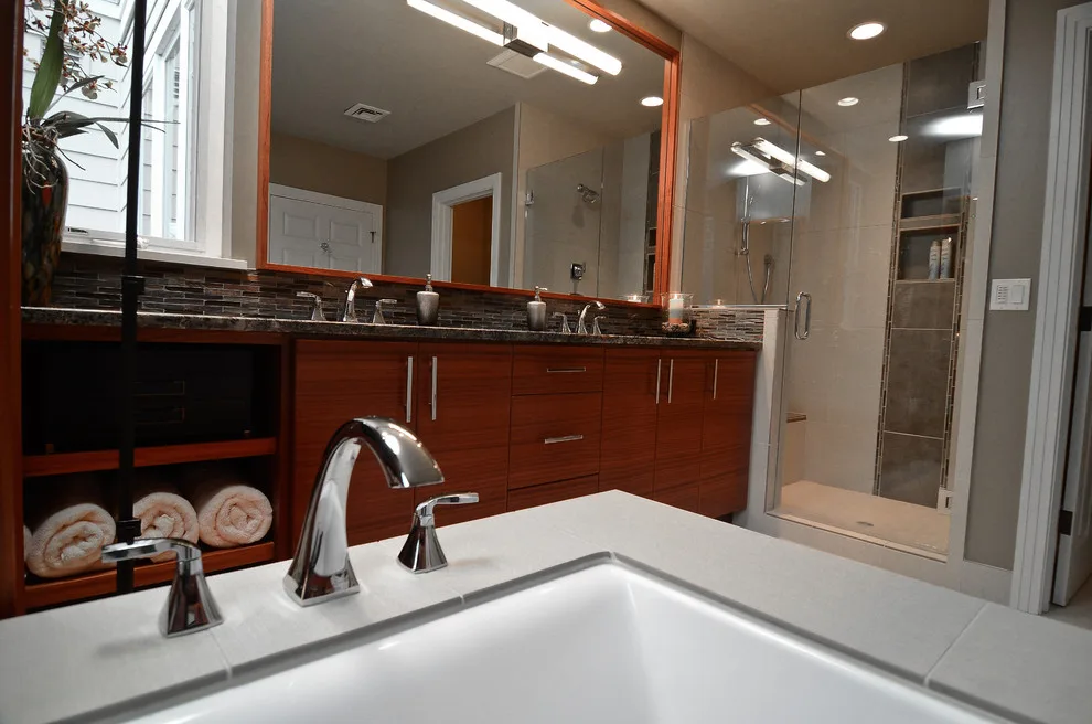 serene modern - lake oswego master bath renovation by Mountainwood Homes - Photo 6
