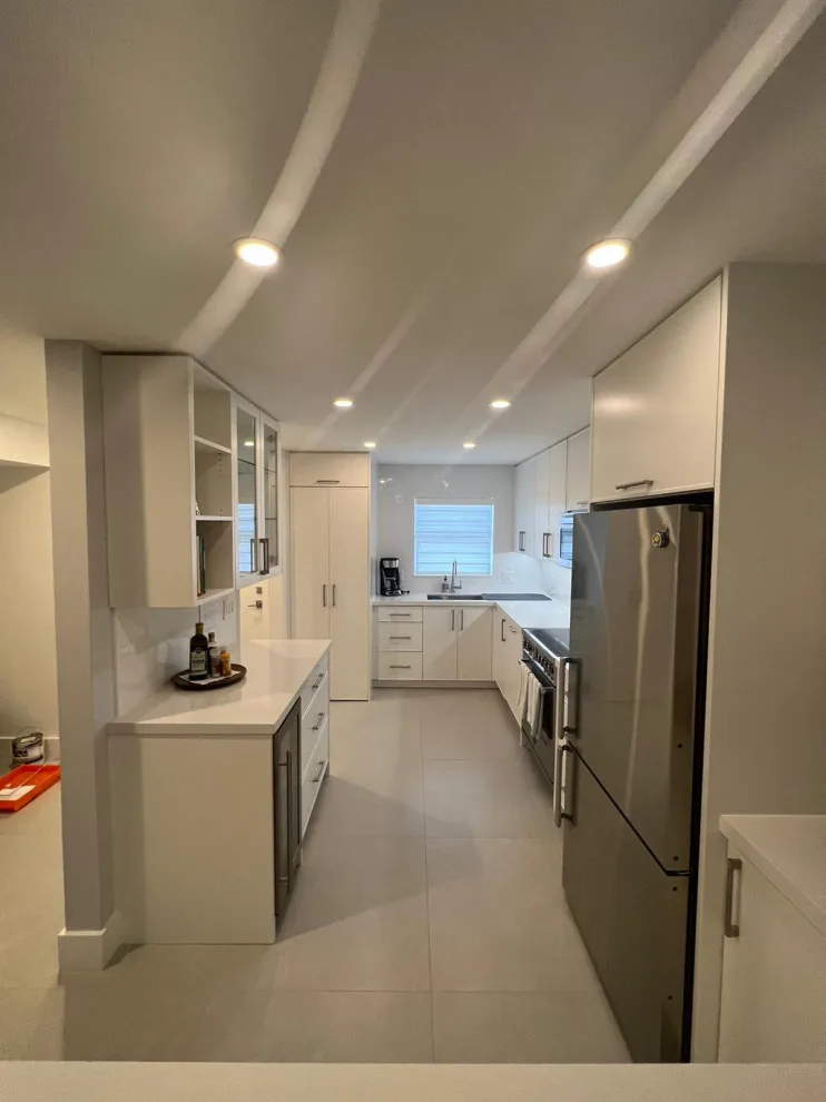 Satin White Slim Shaker Door Kitchen Remodel Completed by Kitchen Solvers Of Fort Lauderdale - Photo 5