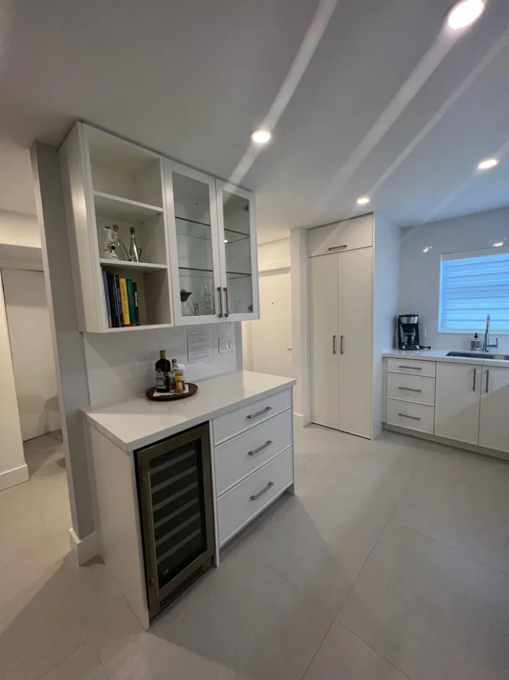 Satin White Slim Shaker Door Kitchen Remodel Completed by Kitchen Solvers Of Fort Lauderdale - Photo 2