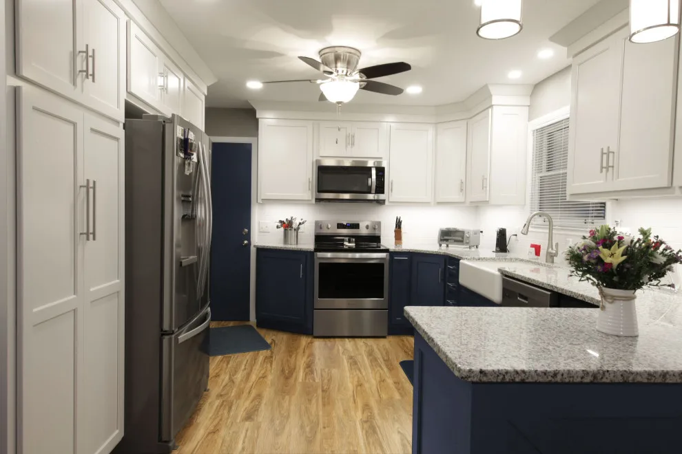 Blue Lower Cabinet Transitional Kitchen by Home Sweet Home Remodeling - Photo 3
