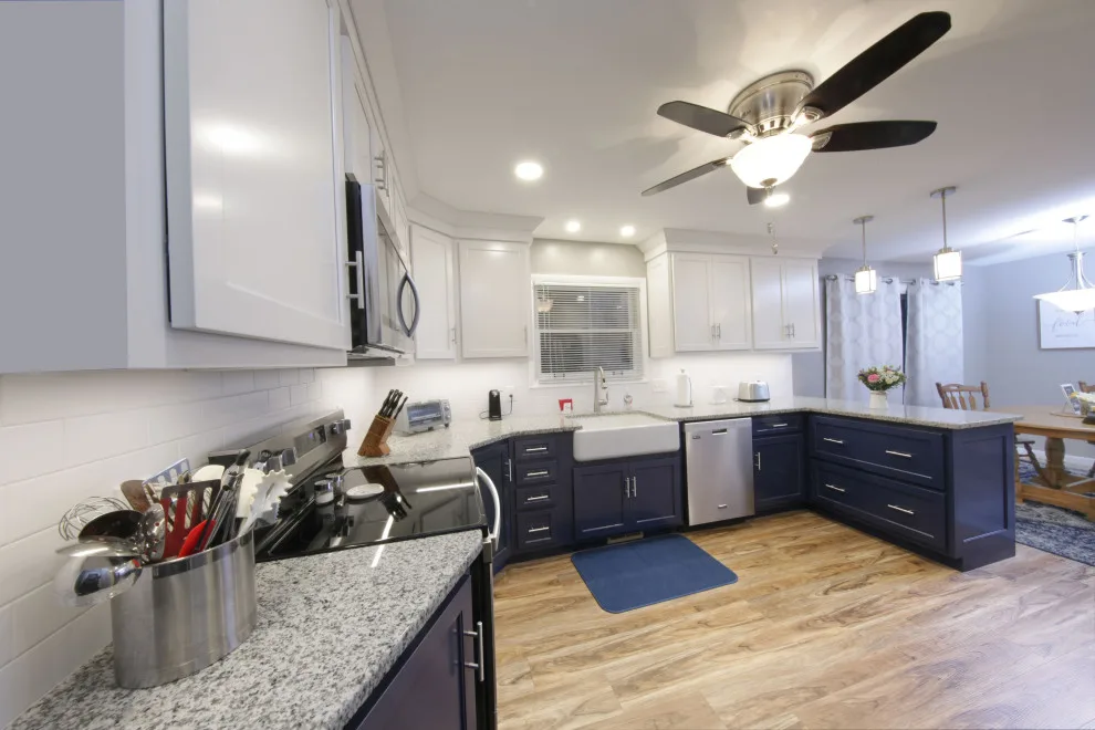 Blue Lower Cabinet Transitional Kitchen by Home Sweet Home Remodeling - Photo 4