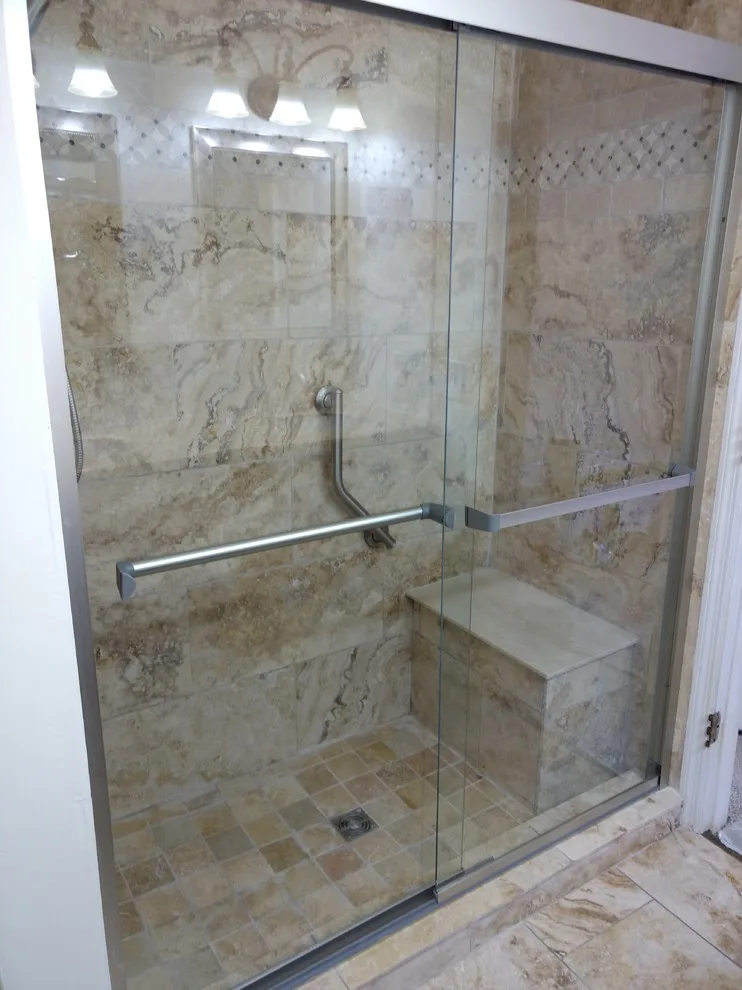 Travertine Restroom by C.F. Master Craft Construction LLC - Photo 7