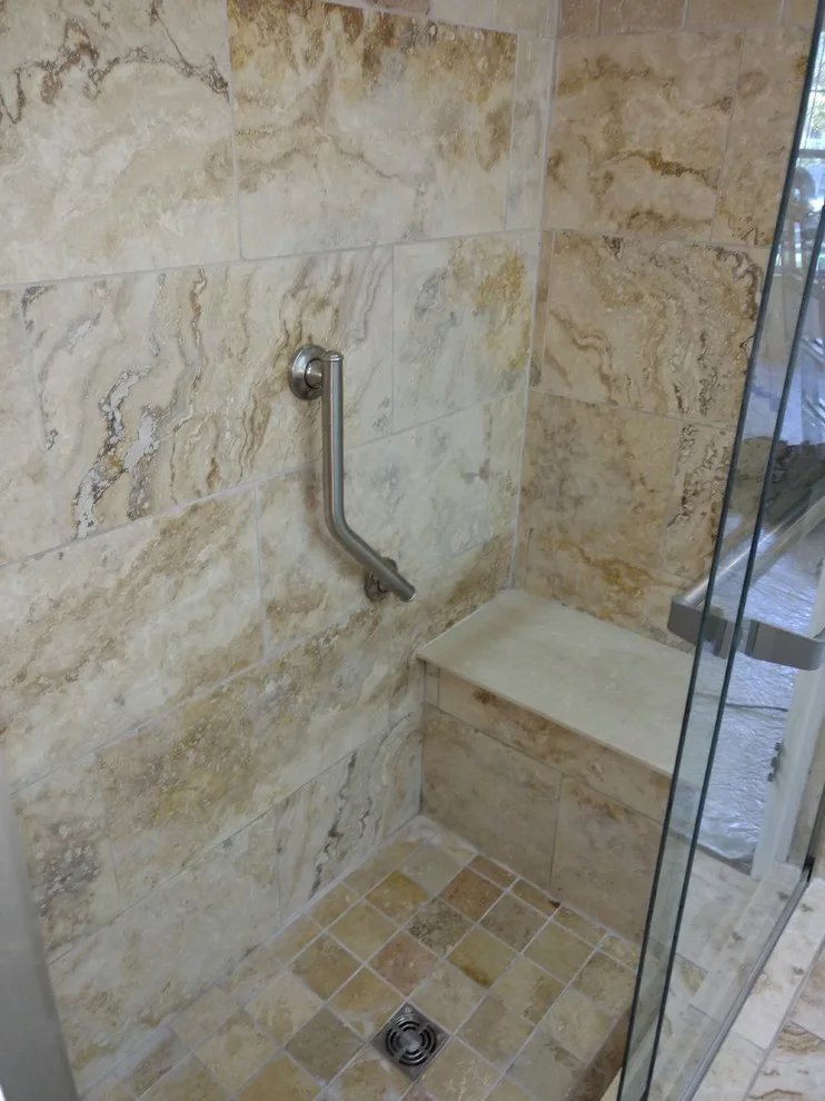 Travertine Restroom by C.F. Master Craft Construction LLC - Photo 6