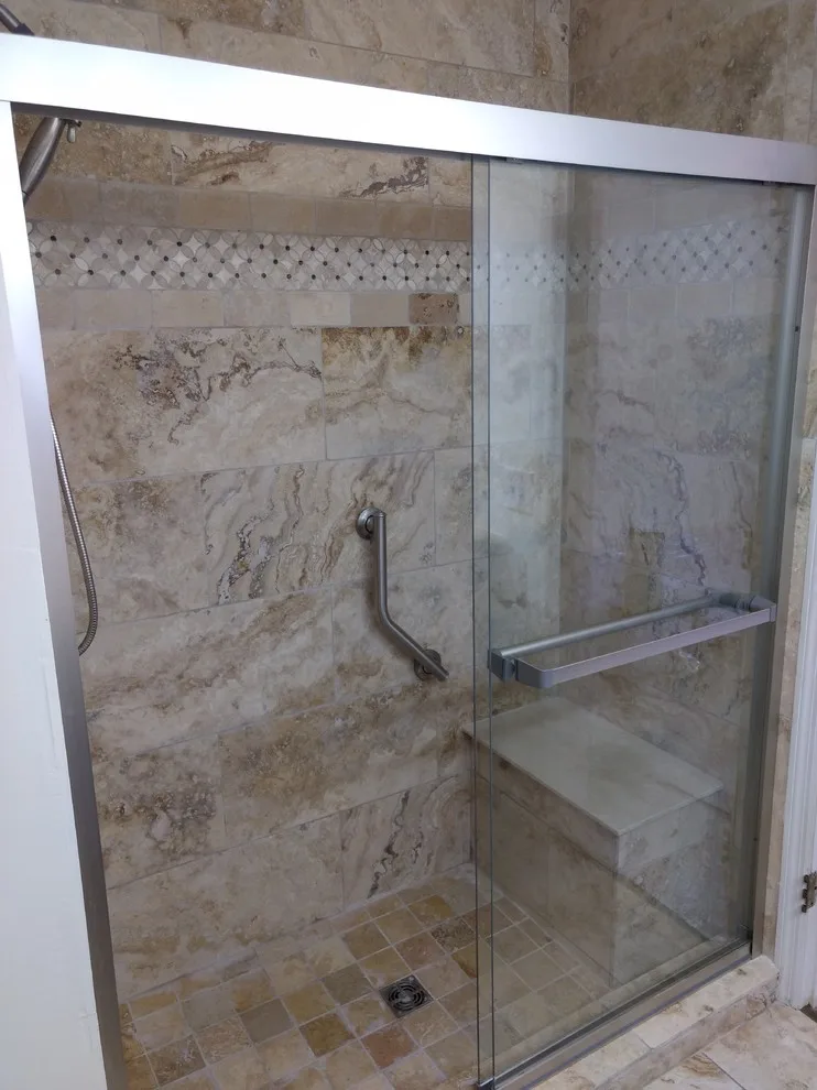 Travertine Restroom by C.F. Master Craft Construction LLC - Photo 5